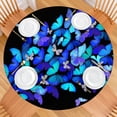 thumbnail image 2 of Butterfly Blue Purple Wing Pattern Round Fitted Tablecloth with Elastic Edge,Dining Table Cover Waterproof,Outdoor Round Tablecloth for Camping,Dining,Indoor and Outdoor, 2 of 7