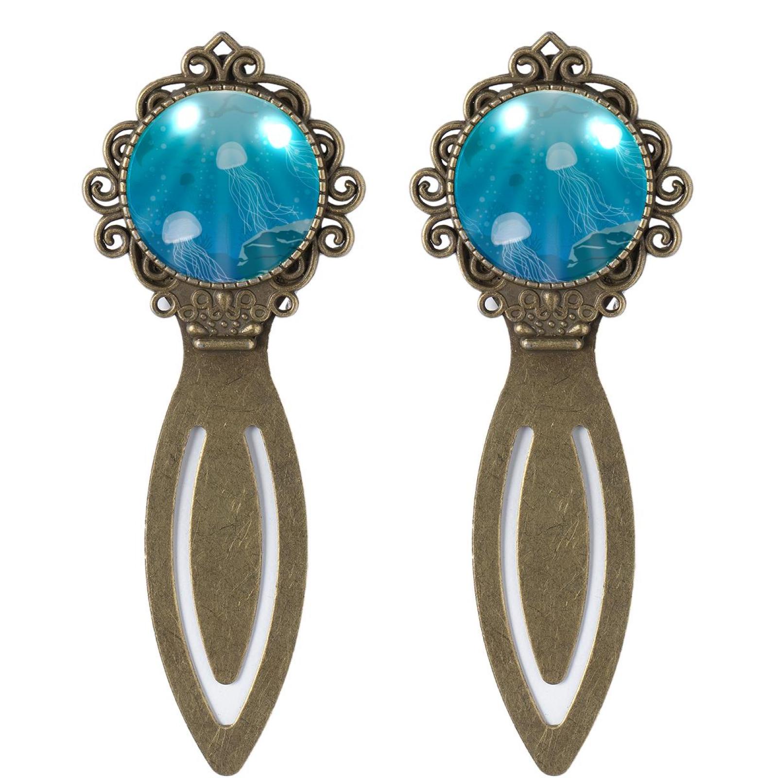 Bookmark Gift Box Set Vintage Bookmarks Page Holder with Crystal Glass