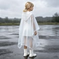 thumbnail image 5 of XUNKUSGA Reusable Rain Ponchos for Kids Classic Solid Color lightweight Waterproof Raincoats with Hood Drawstring Thickened Foldable Ponchos for Boys Girls, 5 of 8