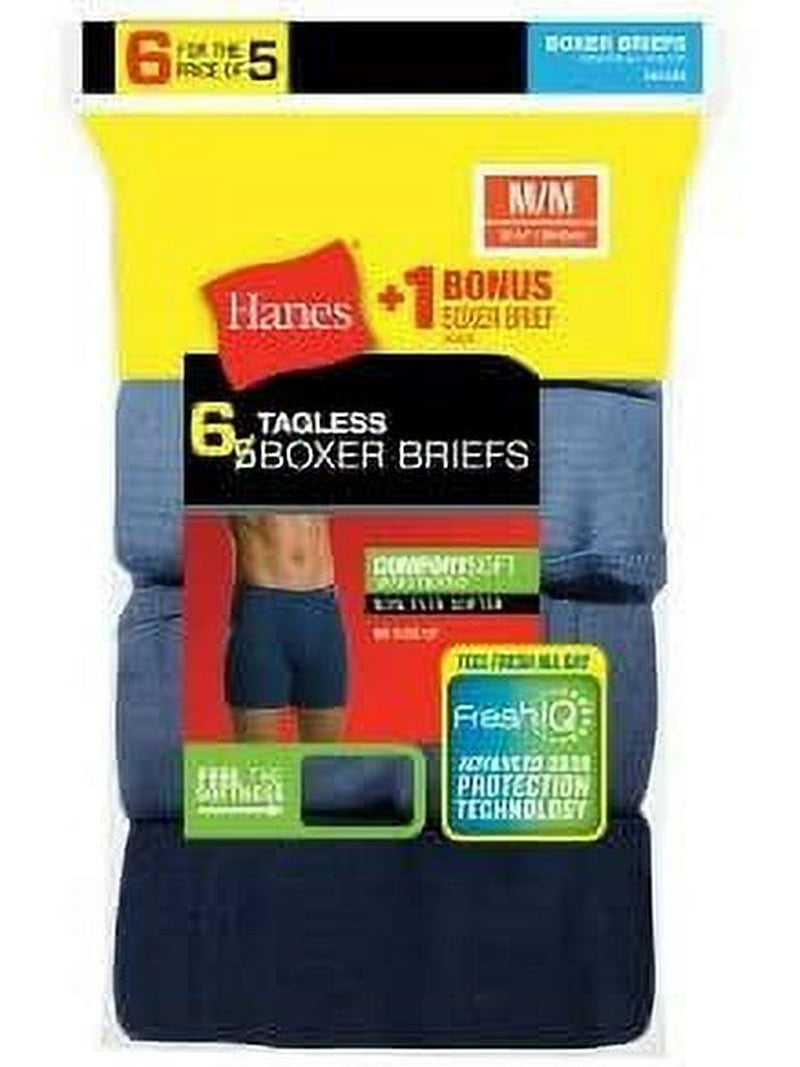 Hanes 6-Pack Tagless Briefs For Men - Size XL, White, Comfortable Cotton Basics