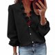 thumbnail image 4 of Tamaño Más Túnica de Manga Larga Tops para las Mujeres, V-Cuello Suelto Ajuste Camisa Casual, 4 of 9
