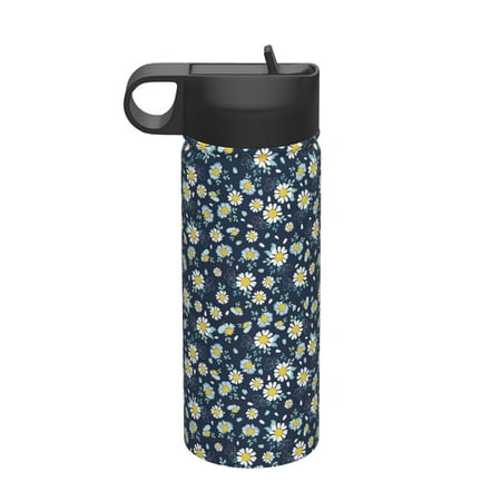 

Gaeub Daisy Floral B Printed 18oz Sports Insulated Kettle With Straw Sports Insulated Bottle Water Bottle For Running Hiking Cycling Climbing Mens Womans Insulated Water Bottle