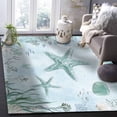 thumbnail image 5 of Area Rugs Indoor Non-Slip Rectangle Rug 2.7x5 Ft Teal Starfish Rug Rubber Backing Floor Mats Non Shedding Home Decor Carpet for Entryway Living Room, 5 of 8