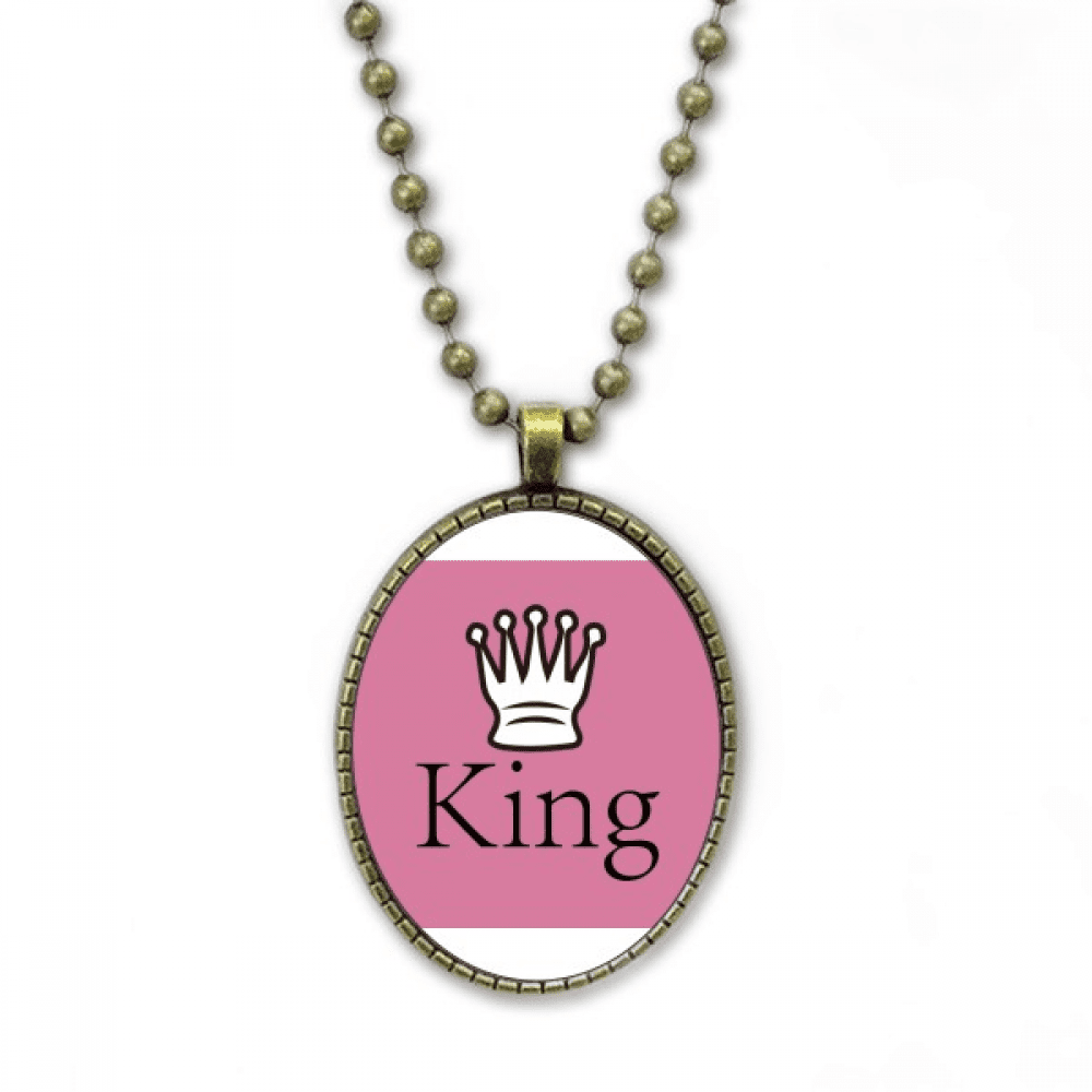 King White Word Chess Game Necklace Vintage Chain Bead Pendant Jewelry