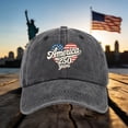 thumbnail image 2 of Yindaity Fourth Of July Hat Usa Hats for Men American Flag Baseball Cap Usa Flag Patriotic Tactical Hat Adjustable Embroidered Hat for Men Women Teens,Black, 2 of 5