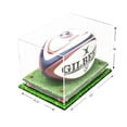thumbnail image 2 of Deluxe Clear Acrylic Rugby Ball Display Case with Red Risers and Turf Base (A004-CRRTB), 2 of 5