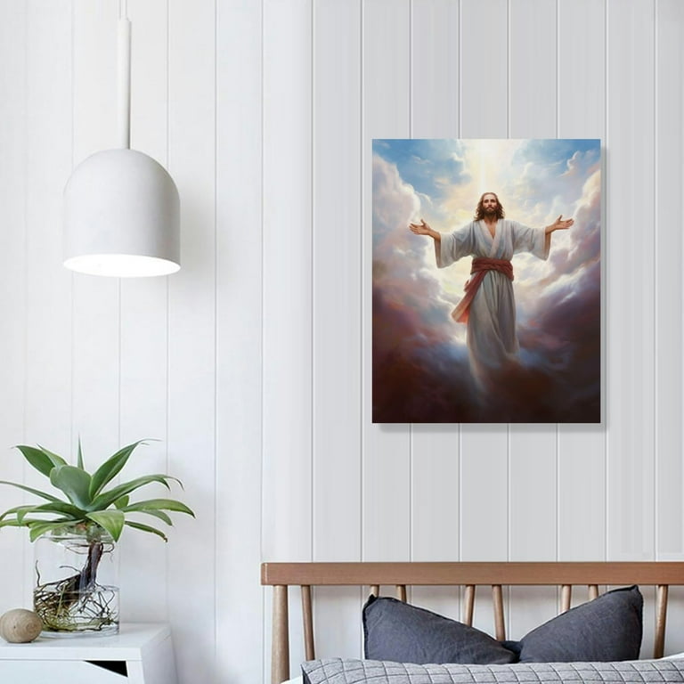 Jesus Canvas Wall Art – Large 40x30 Inch Print, Stretched Canvas, Ready To Hang, Home Decor Poster Painting