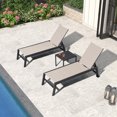 thumbnail image 2 of PURPLE LEAF Outdoor Chaise Lounge 3 Pieces Aluminum Patio Lounge Chair with Side Table and Wheels All Weather Outdoor Reclining Chair for Patio Pool Beach Sunbathing Chair, Beige, 2 of 10