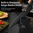 thumbnail image 3 of Xanapon 13-Piece Knife Set for Kitchen, Built-in Sharpener Block, German Stainless Steel, Dishwasher Safe, Black, 3 of 7