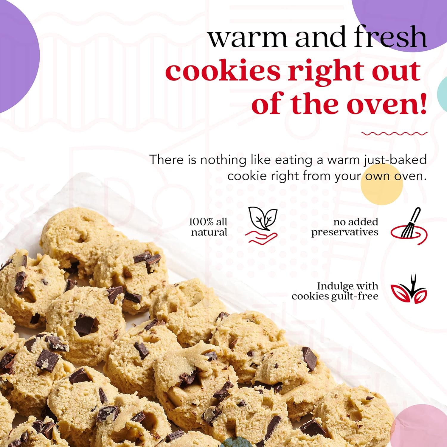 David's Cookies Preformed Frozen Cookie Dough, Chocolate Chunk, 80 Count
