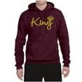thumbnail image 2 of Wild Bobby, King Gold Script, Pop Culture, Unisex Graphic Hoodie Sweatshirt, Maroon, Medium, 2 of 4