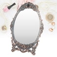 thumbnail image 4 of Retro Desktop Makeup Mirror, Desktop Makeup Mirror Practical Convenient Oval  For Dressers For Gift Red Copper, 4 of 8