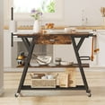 thumbnail image 5 of Bestier Kitchen Island Cart with Drawer Coffee Bar Station with Storage Rustic, 5 of 9