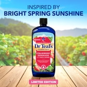 حمام رغوي من Dr Teals Strawberry Serenade مع زيوت الريحان والبرتقال الأساسية، 34 أونصة
