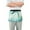 Aqua White Marble, variant on Dolphin Jump Out Sea Server Apron with 3 Pockets Waterproof Waitress Waist Short Apron for Man Woman 12 Inches