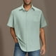 thumbnail image 1 of Tops para hombre, blusas y camisas de cuello redondo y manga corta para hombre, camisa informal con botones para hombre, camisa texturizada de manga corta, ropa de abrigo de verano, camisa de playa pa, 1 of 6