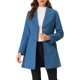 thumbnail image 1 of Inspire Chic Abrigo Trench de Mujer con Cuello Caído, de Un Solo Botón, Largo y con Cinturón, Talla L, Azul Grisáceo, 1 of 6