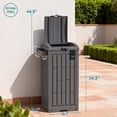 thumbnail image 6 of FDW 30 gal Outdoor Garbage Can with Lid, Ashtray & Removable Tray, Waterproof PP Resin Trash Bin for Patio, Garden, Backyard, 6 of 8