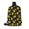 thumbnail image 2 of Rocae Daisies Flowers for Lightweight Chest Bag Dual Pocket, Waterproof Crossbody Sling Bag for Men and Women, 2 of 8
