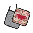 thumbnail image 2 of Butterfly Shabby Chic Pink Roses Pair of Pot Holders, 2 of 3