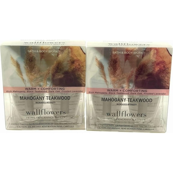 Bath & Body Works Mahogany Teakwood Wallflower Fragrance Refills 0.8oz, 4-pack