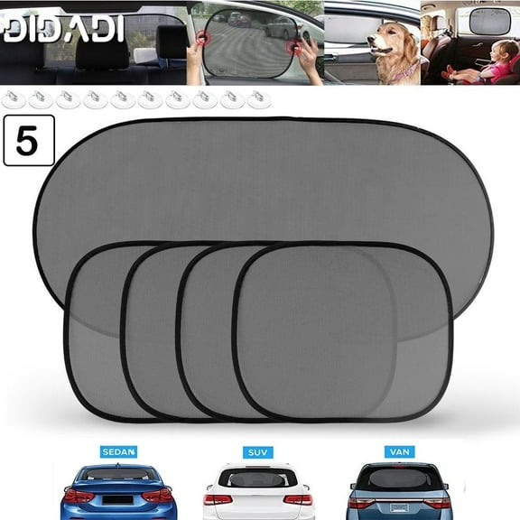 DiDaDi UV Protection Automotive Window Shades, Steel Frame Black, 17.3" x 14.1"