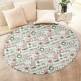 thumbnail image 4 of Multicolor Christmas Word Pattern Round Blanket,Comfortable Soft Flannel Throw Blanket,All Season,Warm Lightweight Blankets for Sofa Bed Couch Living Room Chair 47"x47", 4 of 5