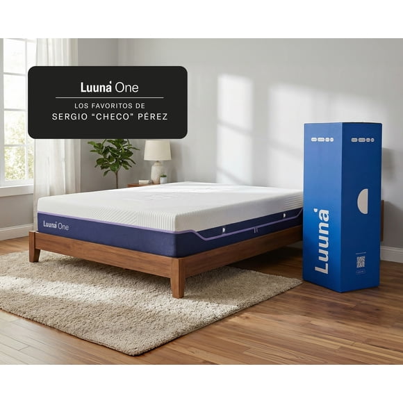 Luuna - Colchón Individual One Firme, con 10 tecnologías, Colchón Memory Foam, Colchones de Espuma, Colchón en Caja Individual, Hecho en México blanco