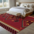 thumbnail image 4 of 6x9 Area Rugs for Living Room, Red Non Slip Area Rugs for Kitchen Bedroom Entryway, Boho Vintage Washable Carpet Runner Rug Floor Mats for Bedroom Home Decor Ethnic Tribe Abstract Art Retro, 4 of 9