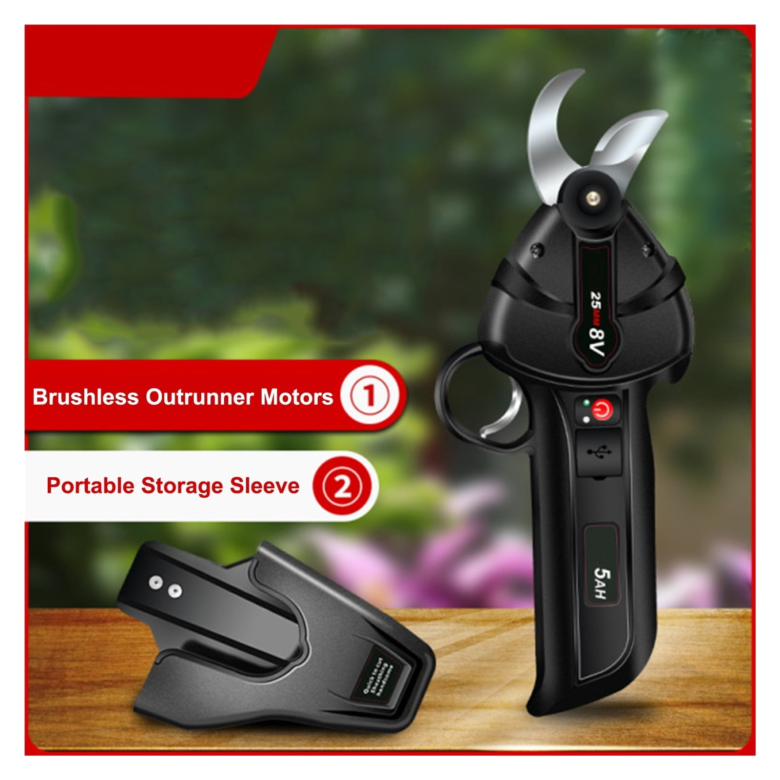 Protable Electric Pruning Shears Rechargeable Fruit Tree Hedge Trimmer Home Garden Electric Scissor Garden Pruning Tools