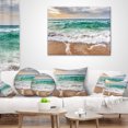 thumbnail image 4 of Designart Crystal Clear Blue Foaming Waves - Seascape Throw Pillow - 12x20, 4 of 5