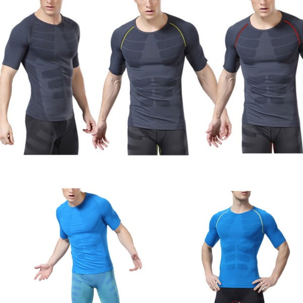 Men Compression Short Sleeve Sports Fitness Tight Shirt Gym Base Layer Slim Tops by