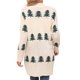 thumbnail image 4 of Cárdigans Largos Navideños para Mujer con Estampado de Árbol de Navidad, Larga, Abrigos de Punto Acogedores para las Fiestas Albaricoque M, 4 of 5