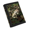 thumbnail image 2 of POLERO Trifold Card Wallet Bass Camo Leaf Print Foldable Children's Wallet for Sports, Elastic Polyester Velcro Kids Trifold Wallet, 2 of 7