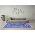 thumbnail image 3 of Ahgly Company Machine Washable Indoor Round Medallion Blue Traditional Area Rugs, 6' Round, 3 of 4