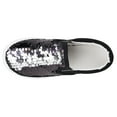 thumbnail image 3 of Toddler Girls Sneakers loafer Shoes Slip On Little Kids Canvas Flipping Sequins Color Change Glimmer Glitter Sparkle Low Top Non Slip Rubber Sole Lightweight Fashion Casual Black Size 8, 3 of 5