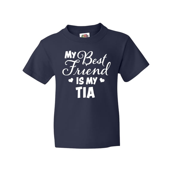 Inktastic My Best Friend is My Tia with Hearts Youth T-Shirt