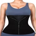 thumbnail image 2 of Faja moldeadora de cintura Dinheiro para mujer, talla grande, dos cinturones, corsé de entrenamiento de neopreno, reductor de cintura con cremallera, 2 of 6