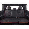 thumbnail image 3 of EKR Custom-Fit Tacoma Leather Car Seat Covers for Toyota Tacoma Double Cab/Crew Cab 2016-2023 Waterproof - Full Set,Leather(Black with Red Trim), 3 of 10