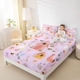 thumbnail image 4 of Homewish Happy Farmhouse Queen Sheet Sets,Cartoon Country Bee Flat Sheet,Rustic Flower Floral Queen Fitted Sheet For Girl Kids,Breathable Home Decor,4 Pieces, 4 of 7