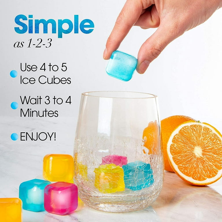 Reusable Ice Cube for Drinks - Multi-Color Plastic Ice Cubes to Keep Drinks Cool Longer (20 Packs)