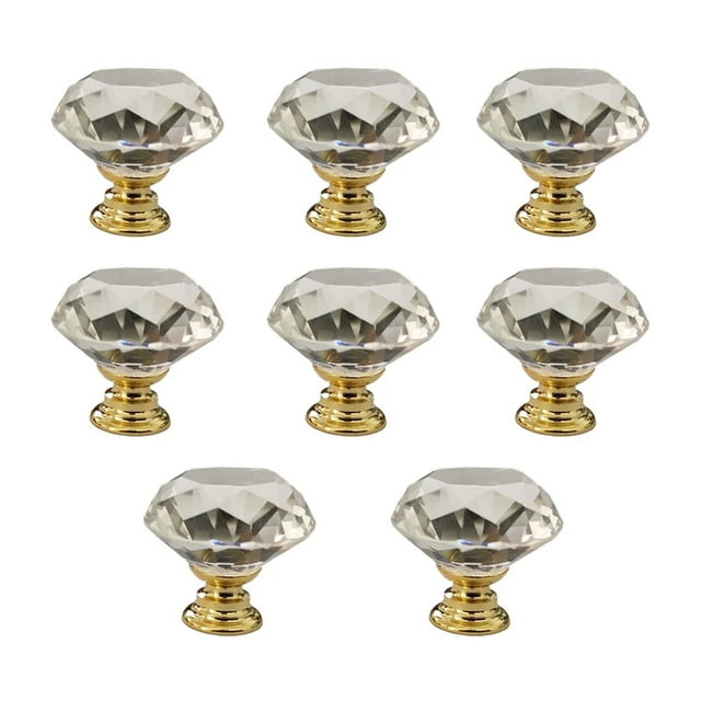 8pcs Crystal Knobs For Furniture Easy-to-install Wide Range Of Applications Kitchen Cabinet Handle
