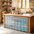 thumbnail image 5 of Coastal Corals Cabinet Curtains 28"x51" Sink Skirt for Bathroom Kitchen, Turquoise White Ocean Life Distressed Wood Self Stick Adhesive Under Desk Covers Tall Laundry Cabinet Storage Organizer, 5 of 8