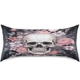 thumbnail image 3 of GZHJMY Satin Pillowcase for Hair and Skin Breathable Slip-Cool, Wrinkle-Resistant Soft and Smooth 20x26In Single Side Envelope Opening Without Zipper Skull Flowers, 3 of 7