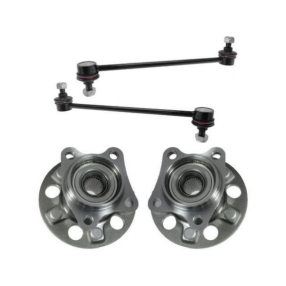 Rear Wheel Hub and Sway Bar Link Kit 4 Piece - Compatible with 2004 - 2013 Toyota Highlander AWD 2005 2006 2007 2008 2009 2010 2011 2012