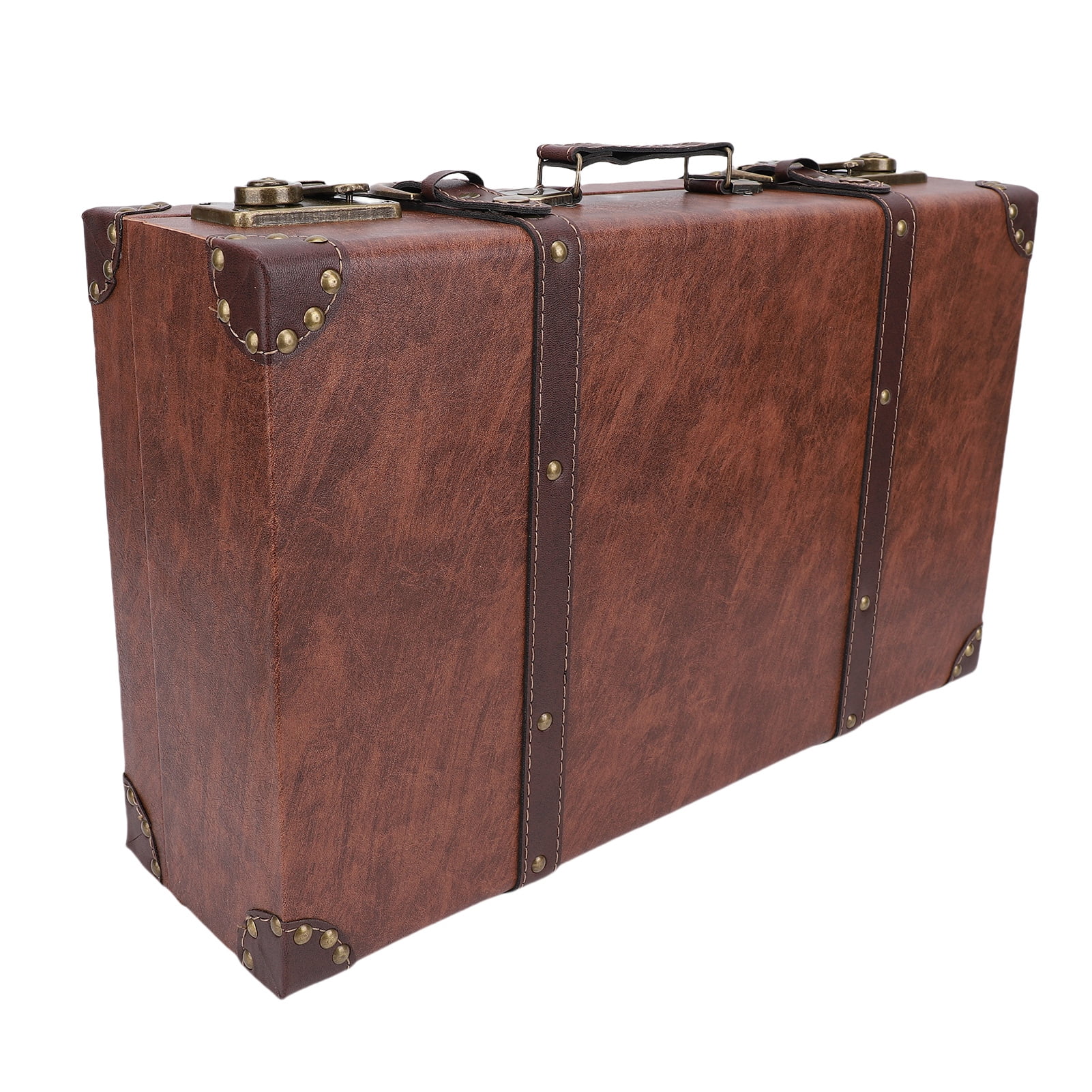 Vintage Suitcase, Leather Handle Old Suitcase Exquisite