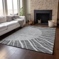 thumbnail image 6 of HomeRoots 655368 3 x 5 ft. Charcoal & Silver Abstract Transitional Washable Machine Made Rectangle Area Rug with UV Protection, 6 of 9
