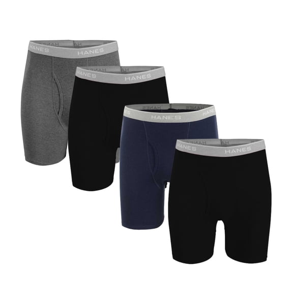Boxer Hanes para Hombre, Corte Regular Algodón Multicolor Value Pack 4 Piezas Talla M