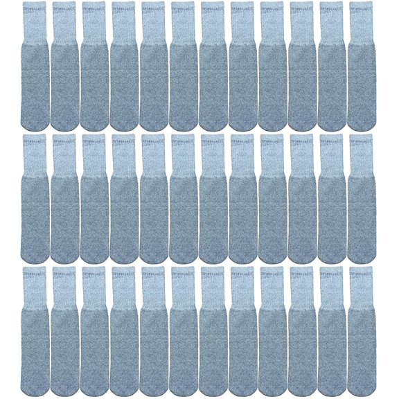Yacht & Smith Mens & Womens Wholesale Bulk Cotton Tube Socks, Referee Style (36 Pairs Gray, Mens 10-13 (Shoe Size 7-12))