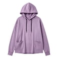 thumbnail image 5 of Cmfcve Plus Size Hoodies for Women Long Sleeve Pullover Tops Loose Fit Casual Sweatshirts Fall Solid Hooded Shirts, 5 of 5